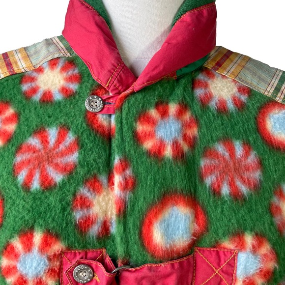 OILILY Vintage Vest Spell-Out Embroidery Peppermint Swirl Candy Print Small - Picture 5 of 11